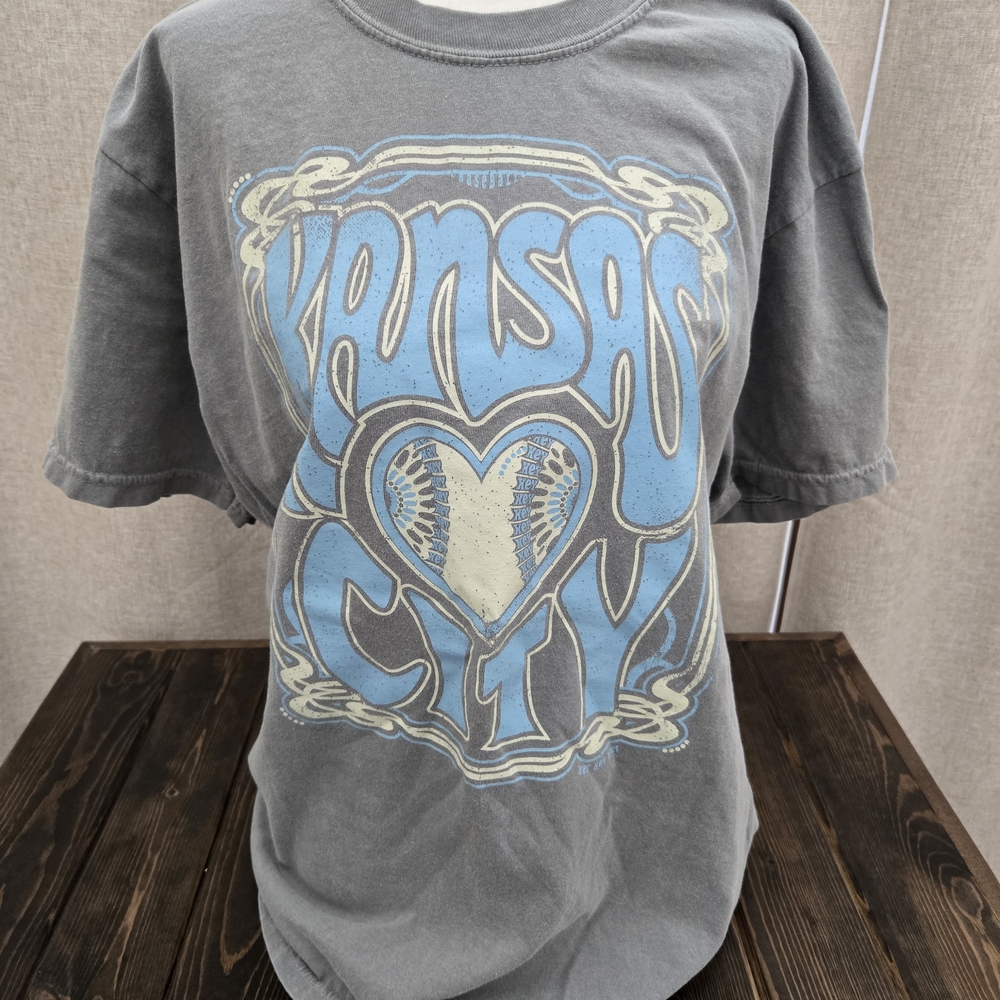 Comfort Colors Gray and Blue Graphic Tee